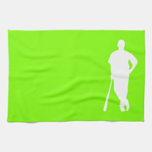 Chartreuse, Neon Green Baseball Tea Towel