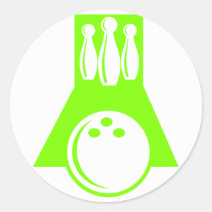 Chartreuse, Neon Green Bowling Classic Round Sticker