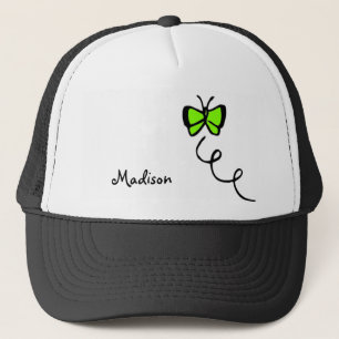 Chartreuse, Neon Green Butterfly Trucker Hat
