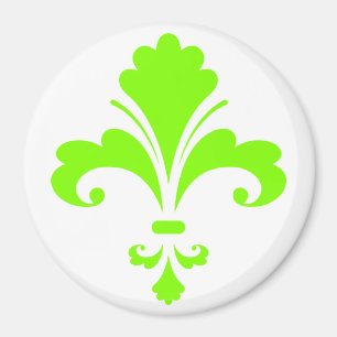 Chartreuse, Neon Green Fleur de lis Magnet