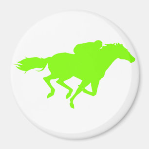 Chartreuse, Neon Green Horse Racing Magnet