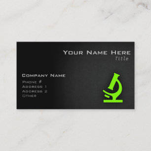 Chartreuse, Neon Green Microscope Business Card