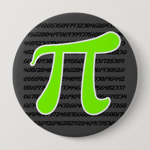 Chartreuse, Neon Green Pi symbol 10 Cm Round Badge