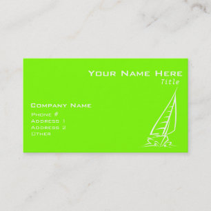 Chartreuse, Neon Green Sailing Business Card