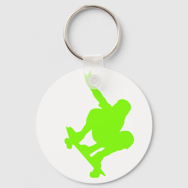 Chartreuse, Neon Green Skater Key Ring (Front)