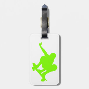 Chartreuse, Neon Green Skater Luggage Tag