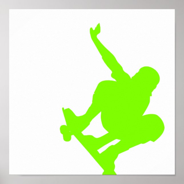 Chartreuse, Neon Green Skater Poster (Front)
