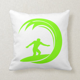 Chartreuse, Neon Green Surfing Cushion