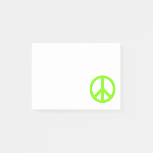 Chartreuse Peace Symbol Post-it Notes (Front)