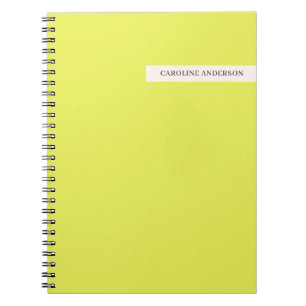 Chartreuse Personalised Name Back to School Study Notebook