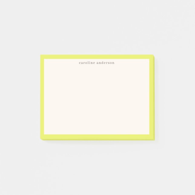 Chartreuse Personalised Name Back to School Study Post-it Notes (Front)
