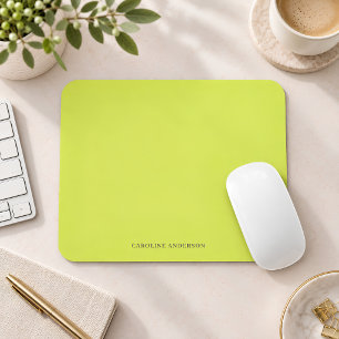 Chartreuse Personalised Name Modern Minimalist Mouse Pad