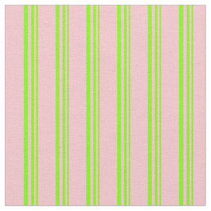 Chartreuse & Pink Stripes Fabric