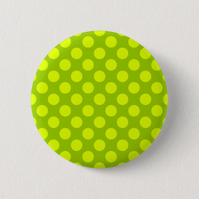 Chartreuse Polka Dots 6 Cm Round Badge (Front)