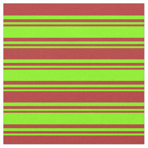 Chartreuse & Red Coloured Lines/Stripes Pattern Fabric