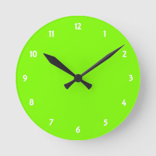 Chartreuse Round Clock