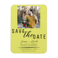 Chartreuse Save the Date Photo Wedding