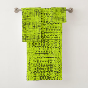 Chartreuse Tweed Bath Towel Set