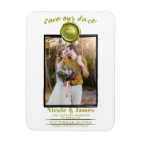 Chartreuse Wax Seal Photo Wedding Save the Date