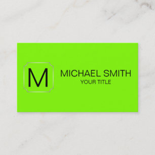 Chartreuse (web) colour background business card