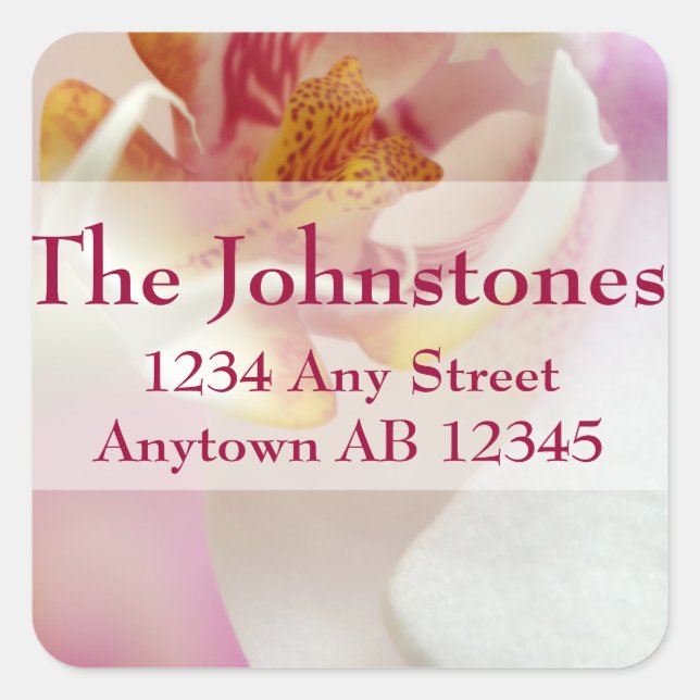 Chartreuse White Orchid Wedding Address Label (Front)