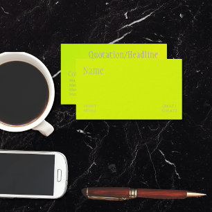 chartreuse yellow - bold  text business card