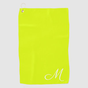 Chartreuse yellow - monogrammed golf towel