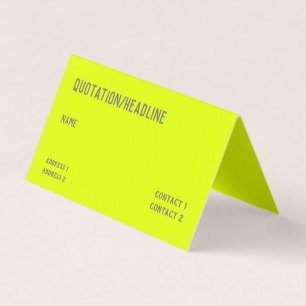 chartreuse yellow - QR code -folded Business Card