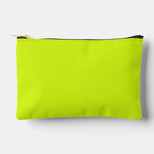 Chartreuse Yellow solid colour Accessory Pouch (Front)