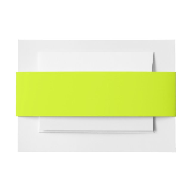  Chartreuse Yellow (solid colour)  Invitation Belly Band (Front Example)