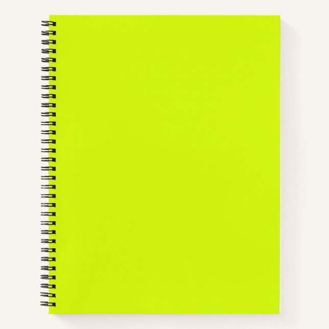 Chartreuse Yellow solid colour Notebook (Front)