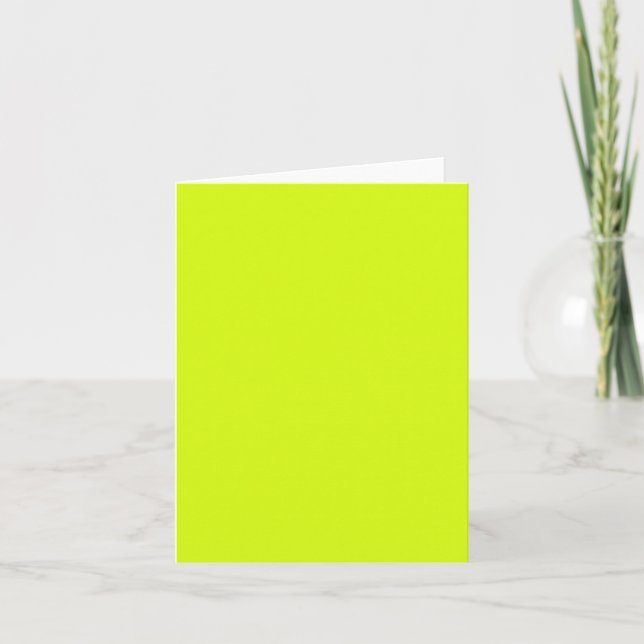 Chartreuse Yellow solid colour Thank You Card (Front)