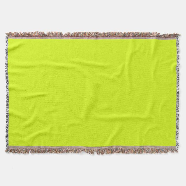  Chartreuse Yellow (solid colour)  Throw Blanket (Front)