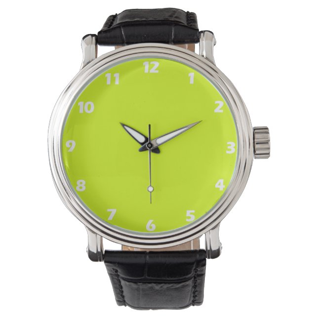 Chartreuse Yellow solid colour Watch (Front)