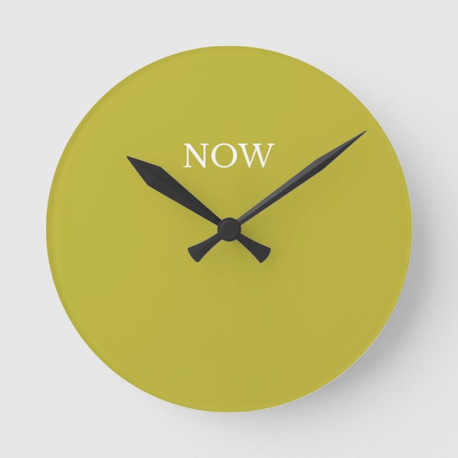 Chartreuse Yellowish Green Colour Now Fun  Round Clock (Front)