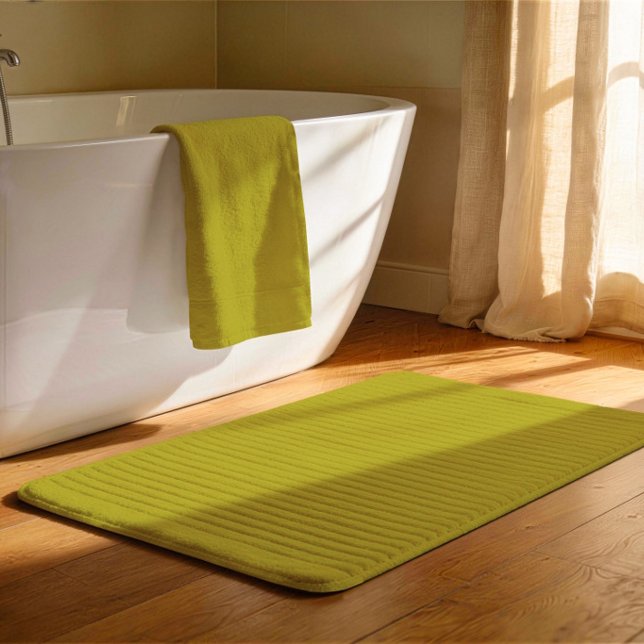 CHARTREUSE Yellowish Green Solid Colour  Bath Mat (Plain Chartreuse bath mat, yellowish green color minimalist design inspired by the Pantone palette)
