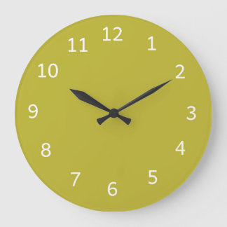Chartreuse Yellowish Green Solid Colour Minimalist Large Clock