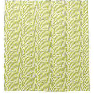 CHARTREUSE ZEBRA STRIPE SHOWER CURTAIN