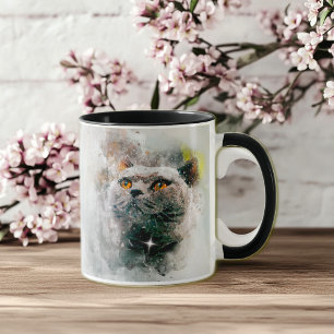 Chartreux Cat and Snow Mug