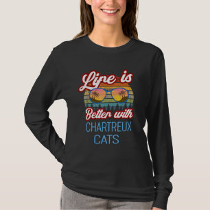 Chartreux Retro Sunset Life Is Better With Chartre T-Shirt