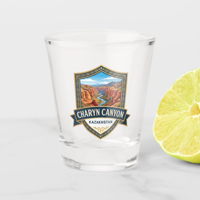 Charyn Canyon Kazakhstan Shot Glass (Front)