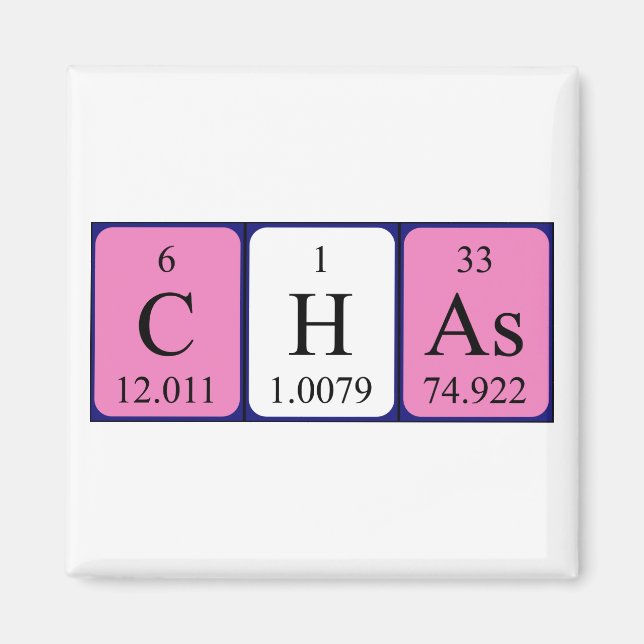Chas periodic table name magnet (Front)