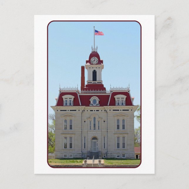 Chase County, Kansas, Courthouse Postcard (Front)