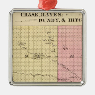 Chase, Hayes, Dundy, and Hitchcock, Nebraska Metal Tree Decoration