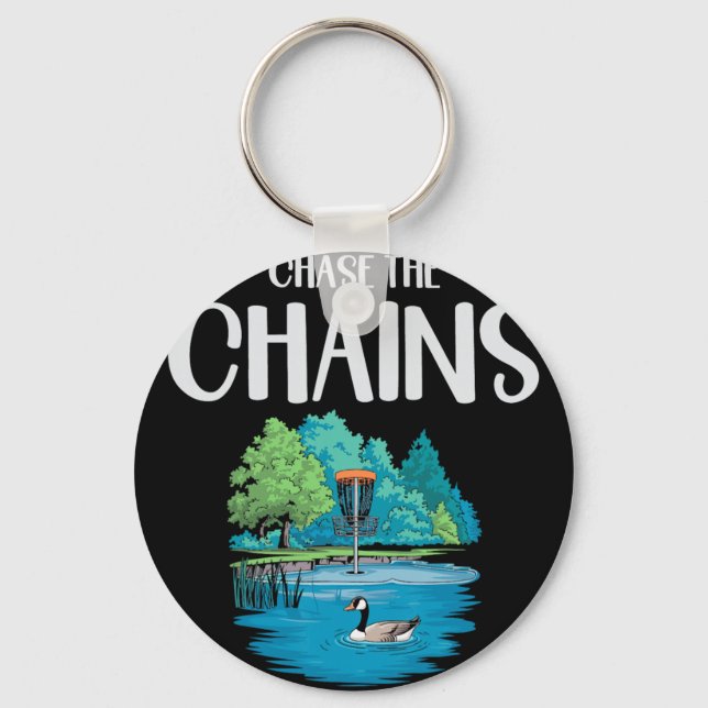 Chase The Chains Disc Golf Scenic Nature  Key Ring (Front)
