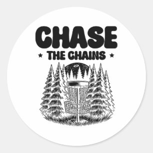 Chase The Chains Sports Frolfer Athlete Game Disc Classic Round Sticker