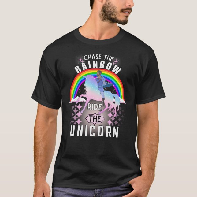 Chase the Rainbow, Ride the Unicorn Lover Girls   T-Shirt (Front)