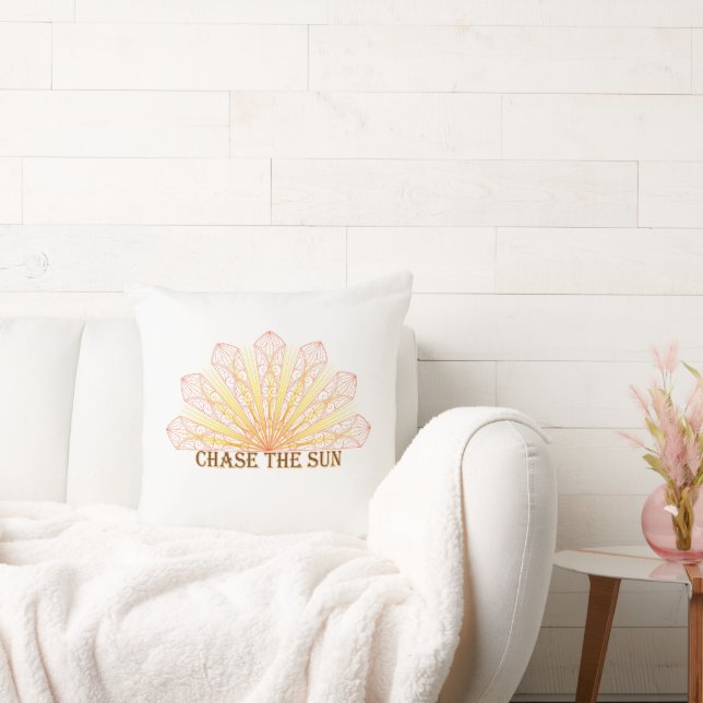 Chase The Sun Mandala Rays Art Cushion (Couch)