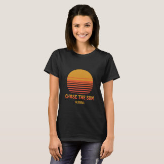 Chase The Sun Retro Sunset 70s Custom Template T-Shirt