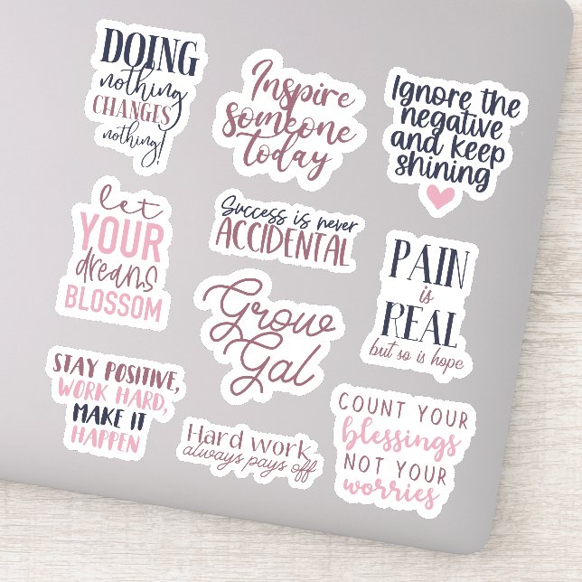 Chase Those Dreams 10pc Waterproof Sticker Set (Detail)